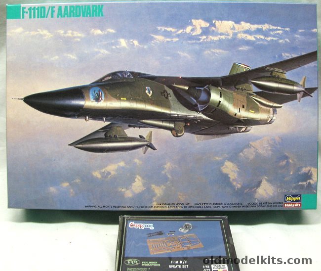 Hasegawa 1/72 General Dynamics F-111D/F Aardvark - With Verlinden Update Kit - Commander's Aircraft 48th TFW / 523 TFS 27 TFW / Commander's Aircraft 366 TFW, K34 plastic model kit